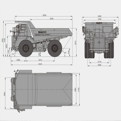 SRT55D Mijnstortwagen 480kW 35m3 met laadvermogen 55t